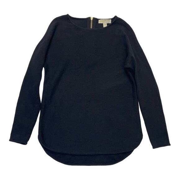 Michael Kors Black Knit Sweater Size Small gold zipper - Picture 2 of 7